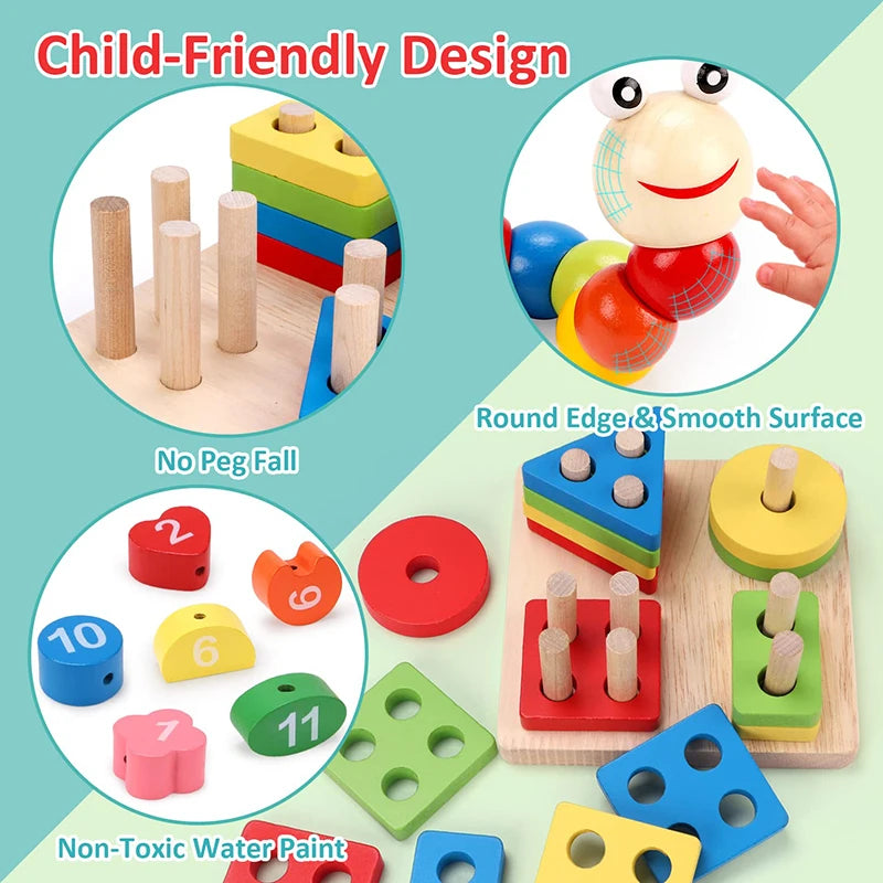 Montessori Baby Toys Kids 3D Puzzles Early Learning Baby Games Toys Educational Wooden Toys For Children